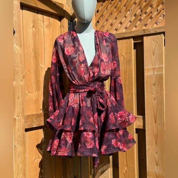 🆕 BRONX & BANCO 🧿 NWOT Bedouin Coastal Mini Dress, Rose Burnout - Sz XS US 2 - Picture 2 of 15